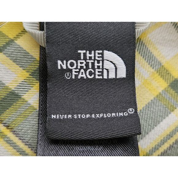 THE NORTH FACE Women's M Shirt Dandelion Yellow Plaid Button Up Zip Pocket 38" - Picture 3 of 12